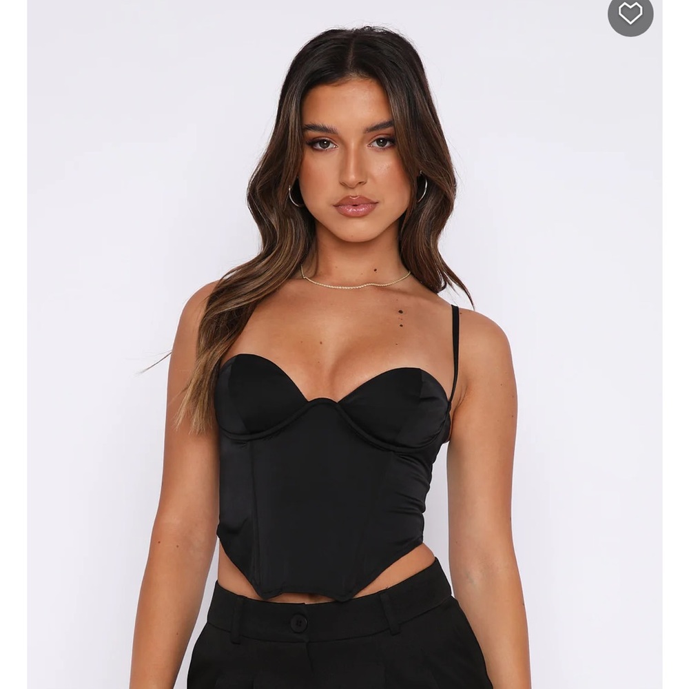 white fox corset top